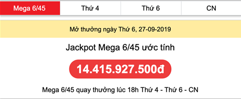 Jackpot uoc tinh 27-09-2019 Thu 6 Jackpot uoc tinh 27-09-2019 Thu 6